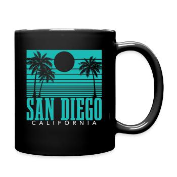 San Diego Kalifornien Vintage Souvenir - Tasse einfarbig - Schwarz - Rechts