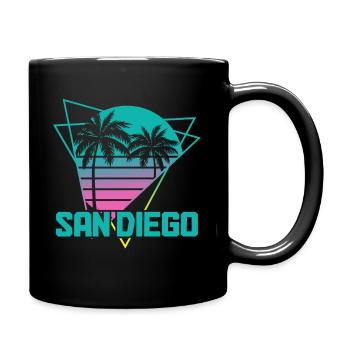 San Diego Kalifornien Vintage Souvenir - Tasse einfarbig - Schwarz - Rechts