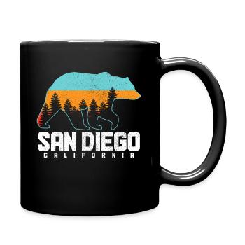 San Diego California Vintage Souvenir - Full Colour Mug - black - Right