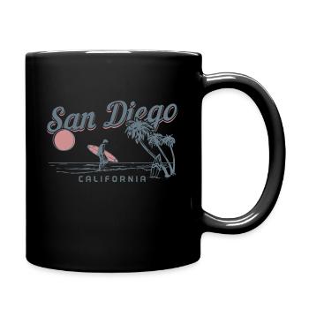 San Diego California Vintage Souvenir - Full Colour Mug - black - Right
