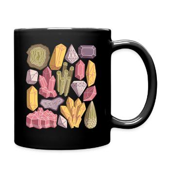 Cristaux, pierres précieuses, minéraux, diamants - Mug uni - noir - Droite