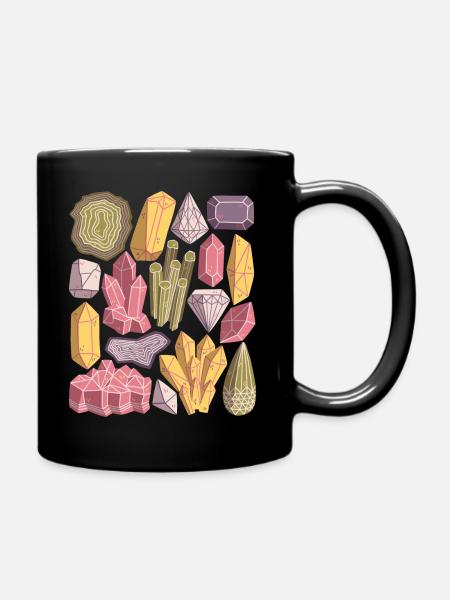 Kristalle Edelsteine Mineralien Diamanten - Tasse einfarbig - Schwarz