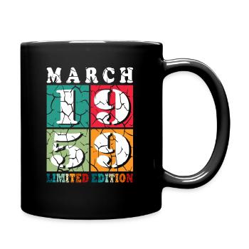 65 years old Year of birth 1959 Born March 1959 - Full Colour Mug - black - Right