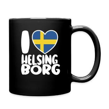 Ich liebe Helsingborg I love Sweden - Tasse einfarbig - Schwarz - Rechts
