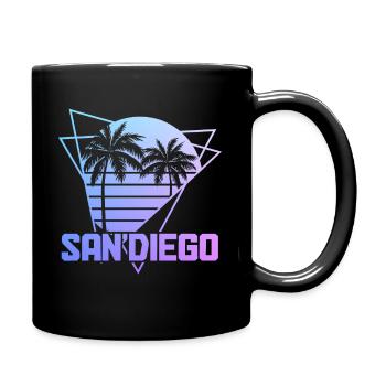 San Diego Kalifornien Retro Souvenir - Tasse einfarbig - Schwarz - Rechts