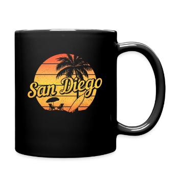 San Diego California Surfer Souvenir - Full Colour Mug - black - Right