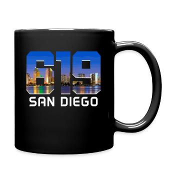 San Diego California Vintage Souvenir - Full Colour Mug - black - Right