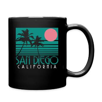 San Diego Kalifornien Vintage Souvenir - Tasse einfarbig - Schwarz - Rechts