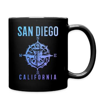 San Diego Kalifornien Vintage Souvenir - Tasse einfarbig - Schwarz - Rechts