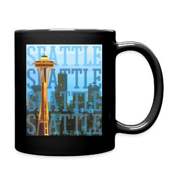 Seattle Washington Souvenir Geschenk - Tasse einfarbig - Schwarz - Rechts