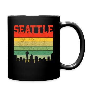 Seattle Washington Souvenir Geschenk - Tasse einfarbig - Schwarz - Rechts