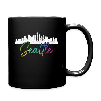 Seattle Washington Souvenir Geschenk - Tasse einfarbig - Schwarz - Rechts