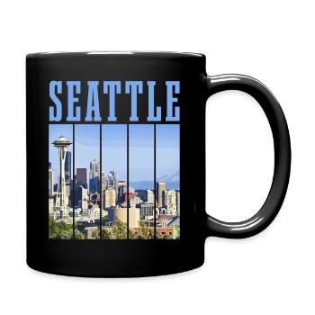 Seattle Washington Souvenir Geschenk - Tasse einfarbig - Schwarz - Rechts