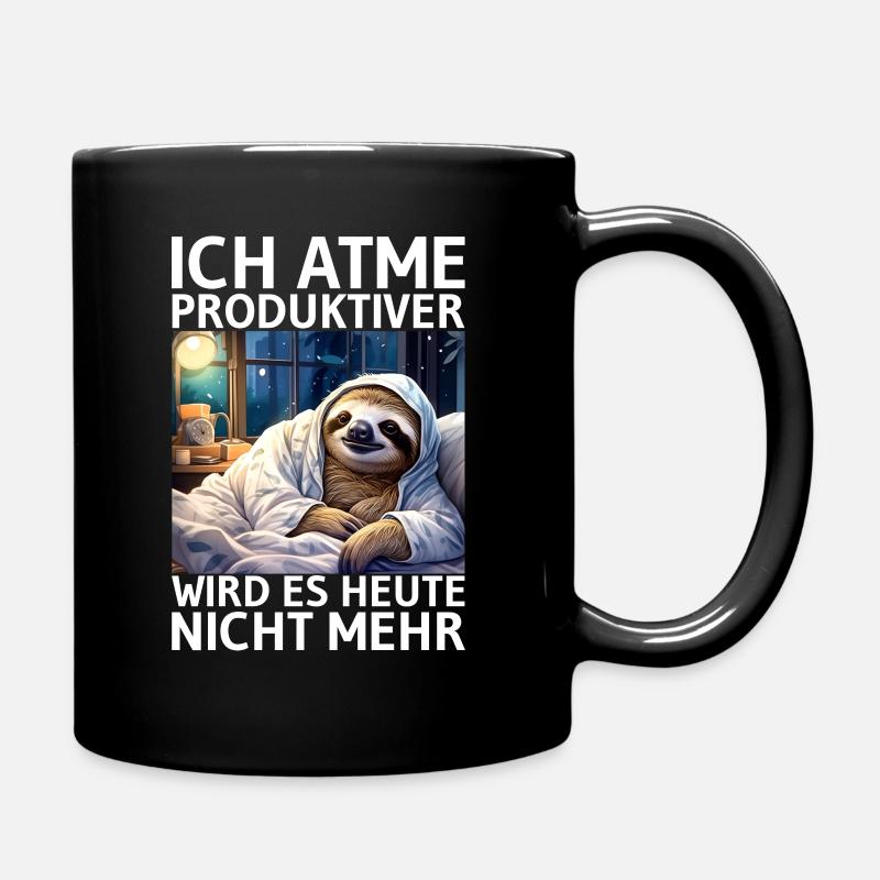 Faultier - Tasse einfarbig - Schwarz