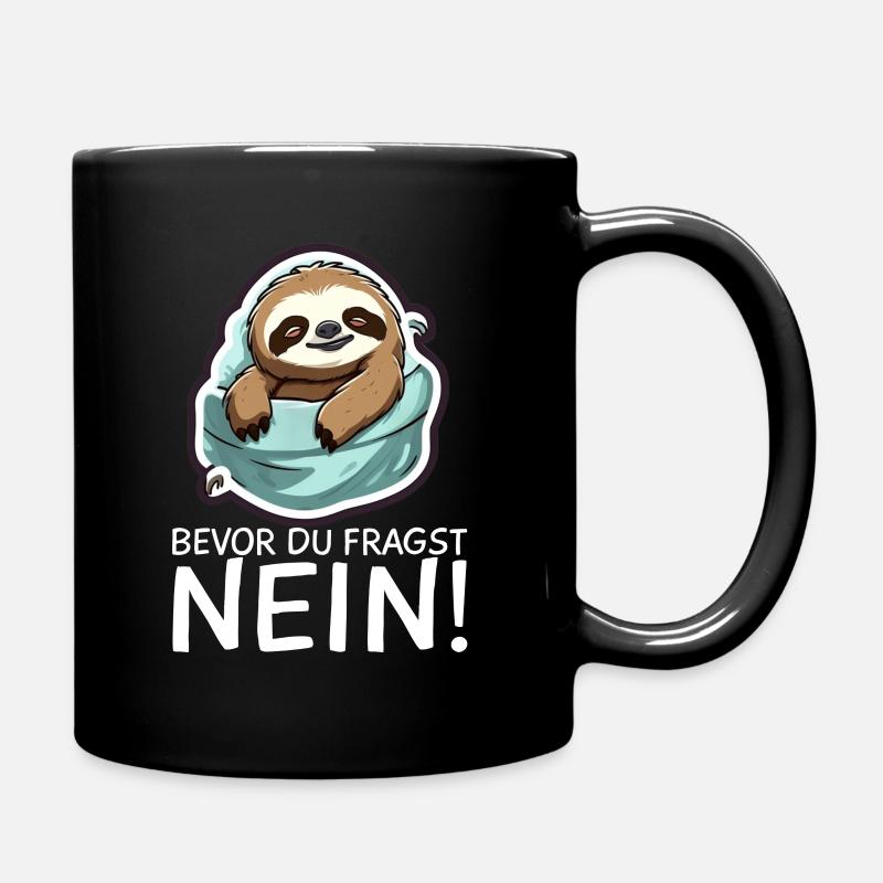 Faultier - Tasse einfarbig - Schwarz