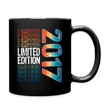 Limited Edition seit 2017 Geburtstag Vintage 2017 - Tasse einfarbig - Schwarz - Rechts