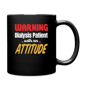 Warning dialysis patient with one setting - Full Colour Mug - black - Right