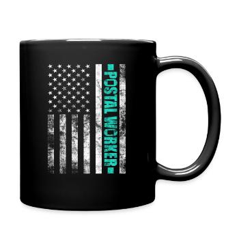 Postangestellter Post Briefträger USA Flagge Postbote - Tasse einfarbig - Schwarz - Rechts