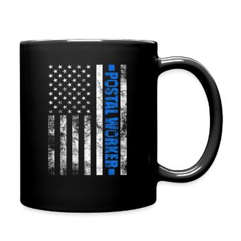 Postangestellter Post Briefträger USA Flagge Postbote - Tasse einfarbig - Schwarz - Rechts