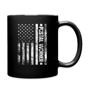 Postangestellter Post Briefträger USA Flagge Postbote - Tasse einfarbig - Schwarz - Rechts