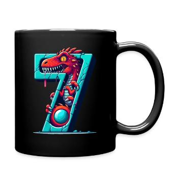 Dinosaure du 7e anniversaire - Mug uni - noir - Droite