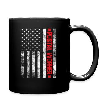 Postangestellter Post Briefträger USA Flagge Postbote - Tasse einfarbig - Schwarz - Rechts