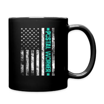 Postangestellter Post Briefträger USA Flagge Postbote - Tasse einfarbig - Schwarz - Rechts