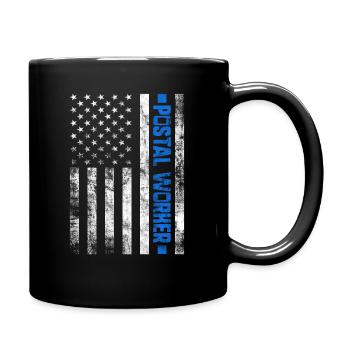 Postangestellter Post Briefträger USA Flagge Postbote - Tasse einfarbig - Schwarz - Rechts