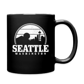 Seattle Washington Souvenir Geschenk - Tasse einfarbig - Schwarz - Rechts