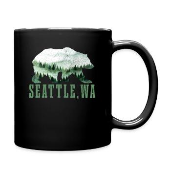 Seattle Washington Souvenir Geschenk - Tasse einfarbig - Schwarz - Rechts
