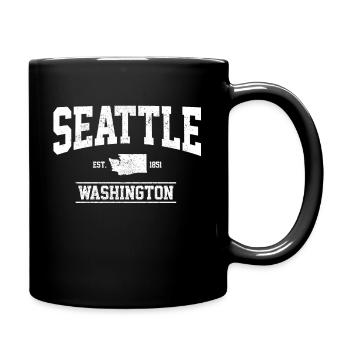 Seattle Washington Souvenir Geschenk - Tasse einfarbig - Schwarz - Rechts