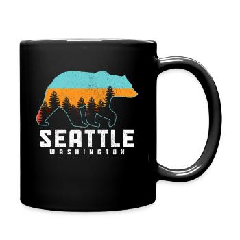 Seattle Washington Souvenir Geschenk - Tasse einfarbig - Schwarz - Rechts