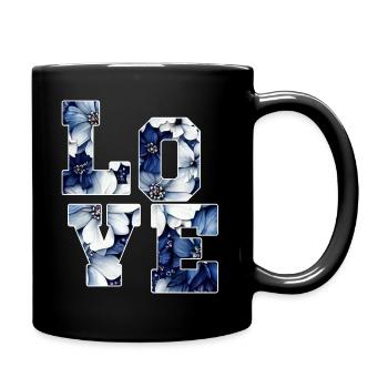 Blumige Liebe Liebessymphonie Romantisch - Tasse einfarbig - Schwarz - Rechts