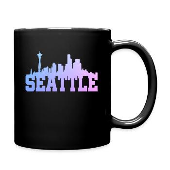 Seattle Washington Souvenir Geschenk - Tasse einfarbig - Schwarz - Rechts