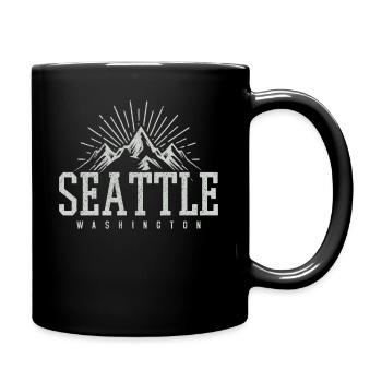 Seattle Washington Souvenir Geschenk - Tasse einfarbig - Schwarz - Rechts