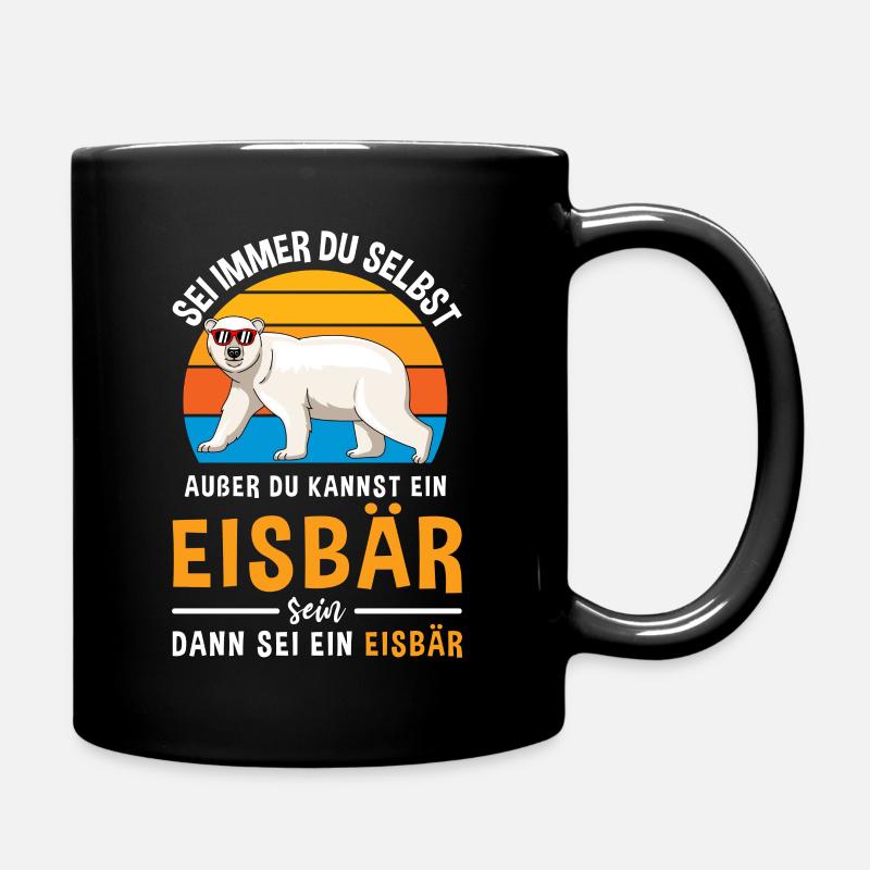 Eisbär Bär Kopf Nordpol Raubtier Eisbär - Tasse einfarbig - Schwarz
