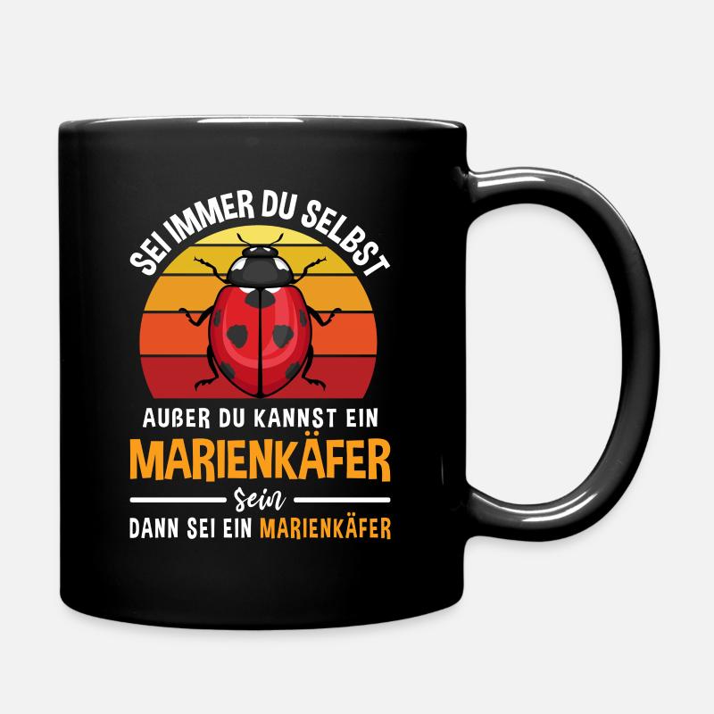 Retro Glückskäfer Insekten Marienkäfer - Tasse einfarbig - Schwarz