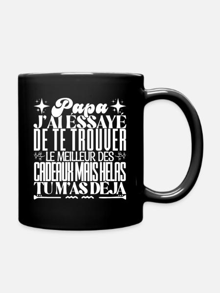Cadeau papa. meilleur cadeau pour père. - Mug uni - noir