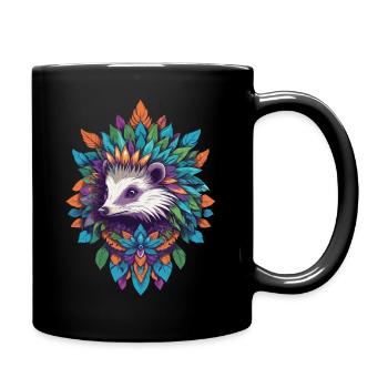 Spiritual Power Animal Badger Mandala - Full Colour Mug - black - Right