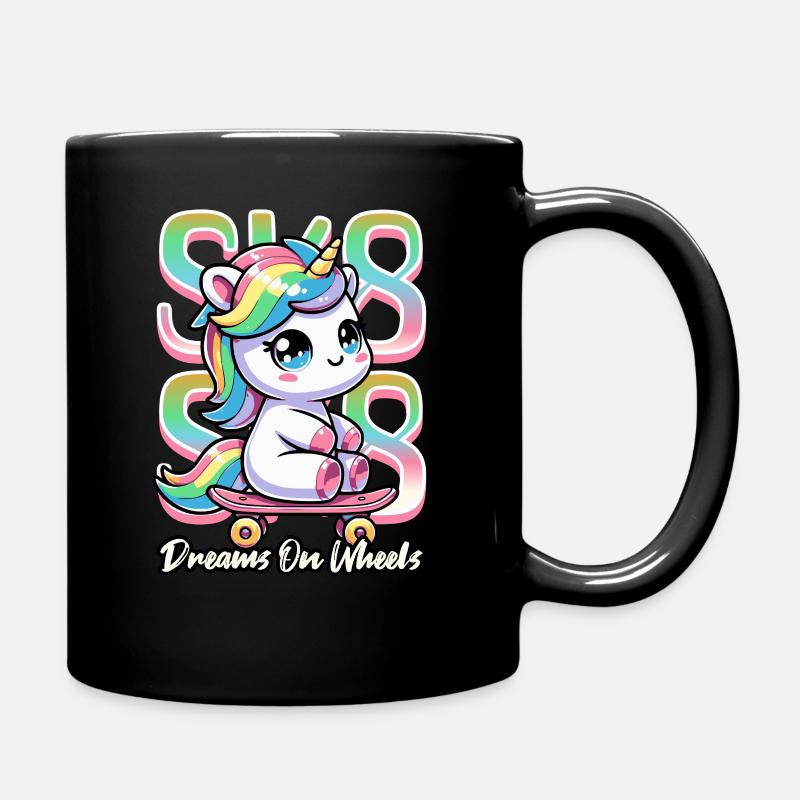 Einhorn Skateboarding - Tasse einfarbig - Schwarz