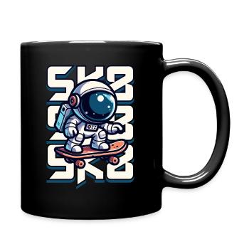Astronauten-Skatboarding - Tasse einfarbig - Schwarz - Rechts