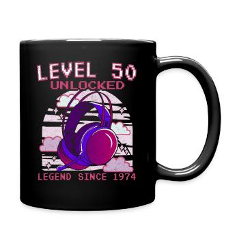 Level 50 freigeschaltet - Tasse einfarbig - Schwarz - Rechts