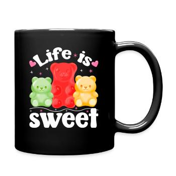 Gümmibären machen das leben süßer - Tasse einfarbig - Schwarz - Rechts
