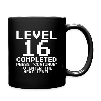 Level 16 Complete Gamer 16 Jahre Zocker - Tasse einfarbig - Schwarz - Rechts