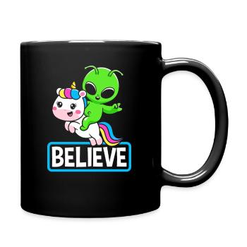 Alien Einhorn Geschenk Science Fiction - Tasse einfarbig - Schwarz - Rechts