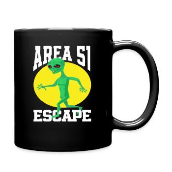 Alien Fliegende Untertasse Außerirdisch Geschenk - Tasse einfarbig - Schwarz - Rechts