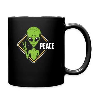 Alien Friede Außerirdisches Leben Geschenk - Tasse einfarbig - Schwarz - Rechts