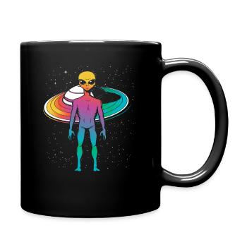 Alien Outer Space Gift - Full Colour Mug - black - Right