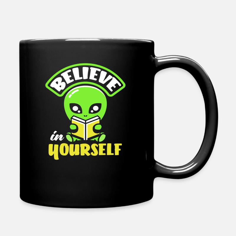 Alien Menschen Nicht Echt Außerirdisch Geschenk - Tasse einfarbig - Schwarz
