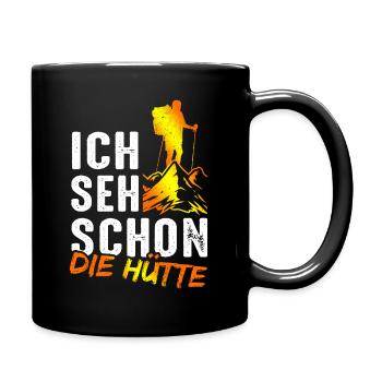 Mountain Hut Mountaineer Climbing Alps Hiking Mountains - Full Colour Mug - black - Right